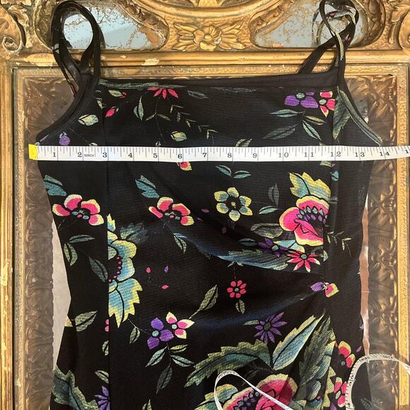 90s Vintage Y2K Vivienne Tam dress Black mini dress with mesh floral - Picture 5 of 5
